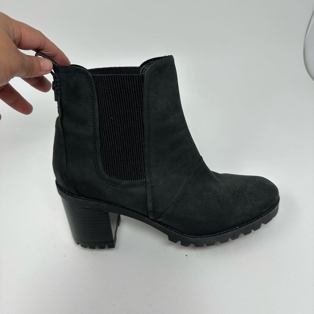 UGG Hazel Ankle Boots Stacked Block Heel Booties Waterproof Black Suede Sz 9 - Picture 9 of 16